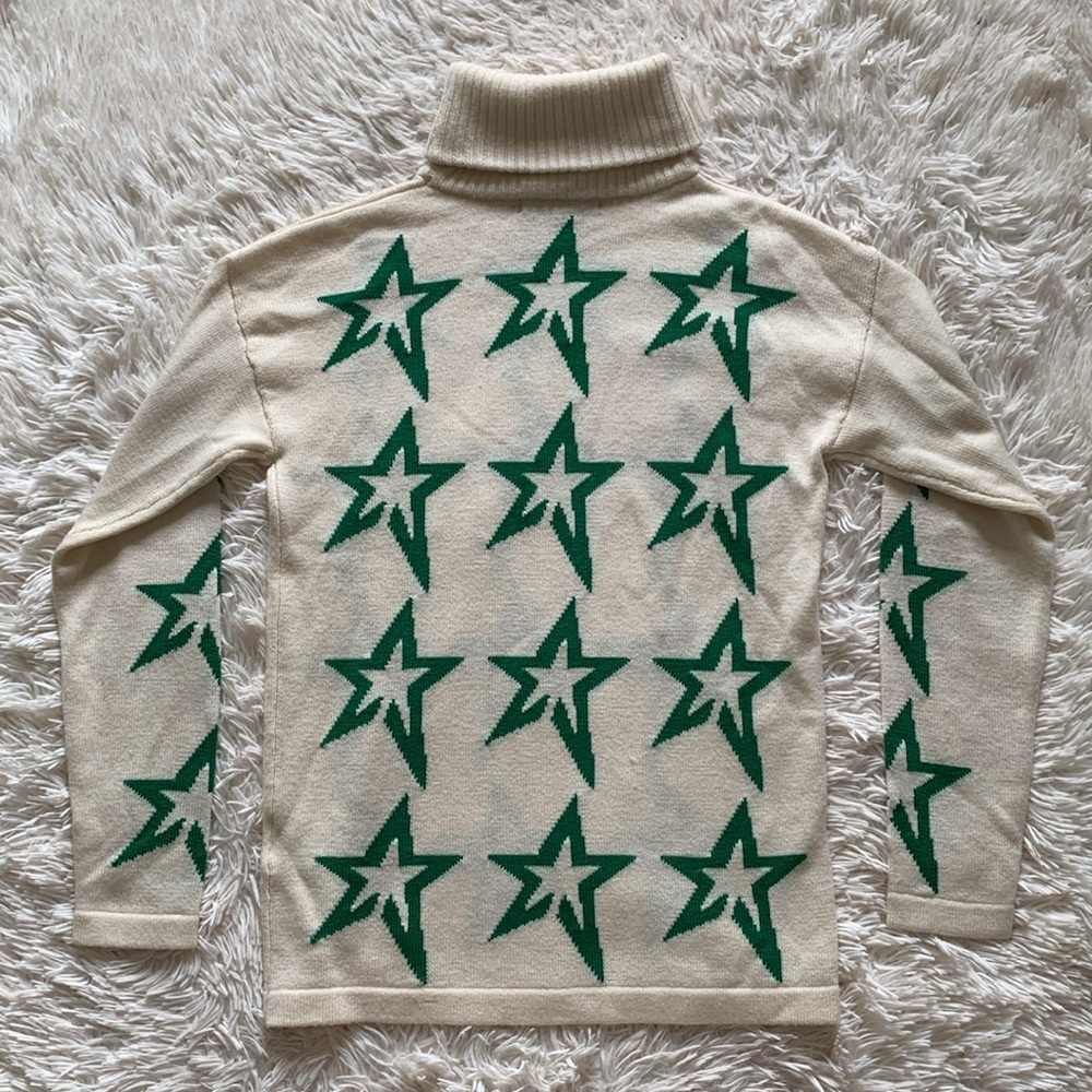 Perfect moment star dust ski sweater in white/ green star - Picture 2 of 4